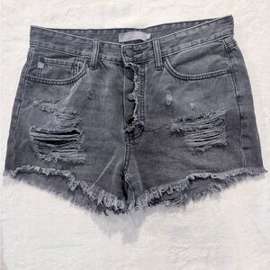 JUSTUSA Gray Distressed Denim Shorts – Size L